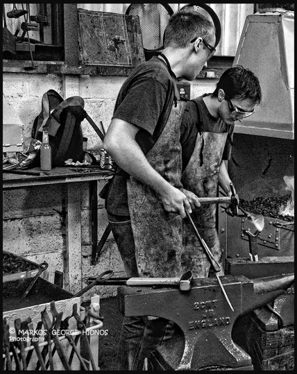 young workers blacksmith workers